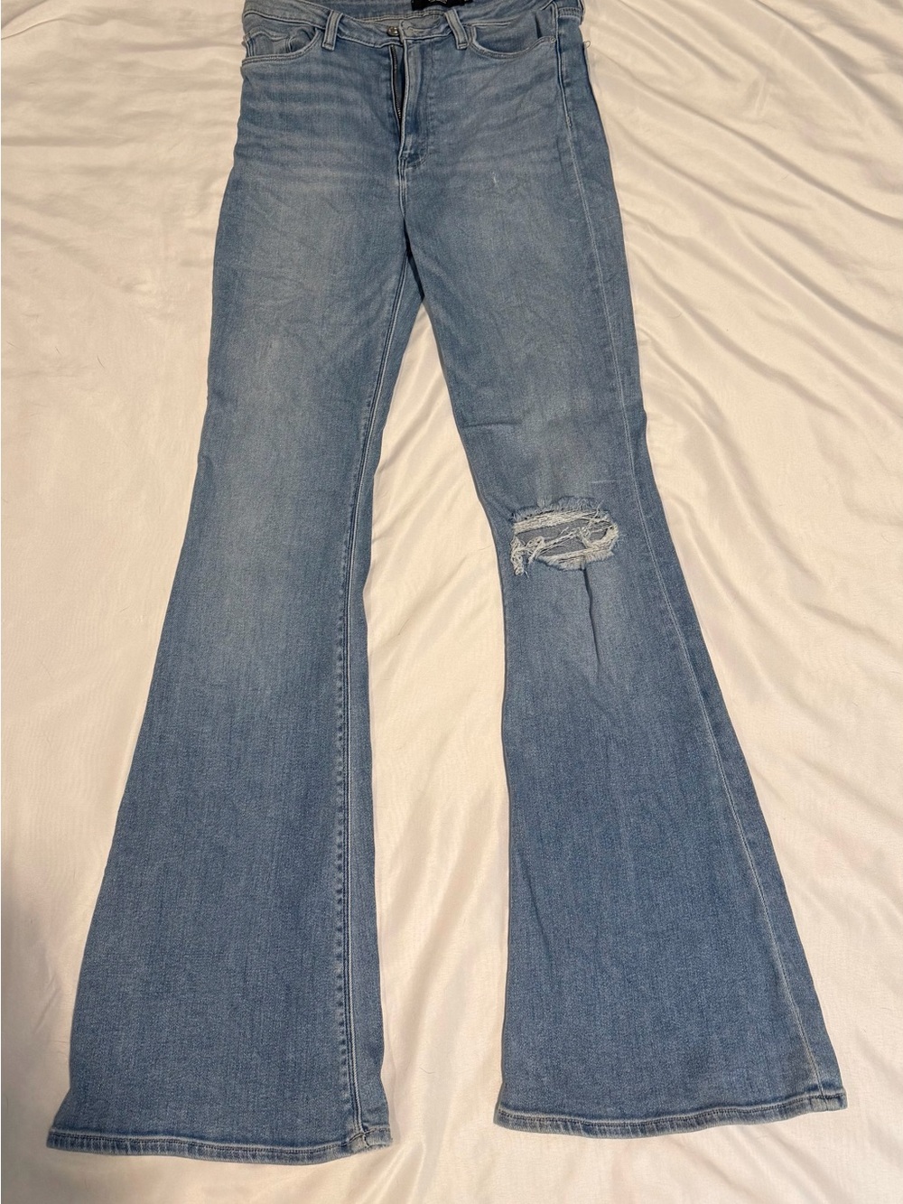 Hudson Jeans Light Blue Distressed Flare Jeans - Women